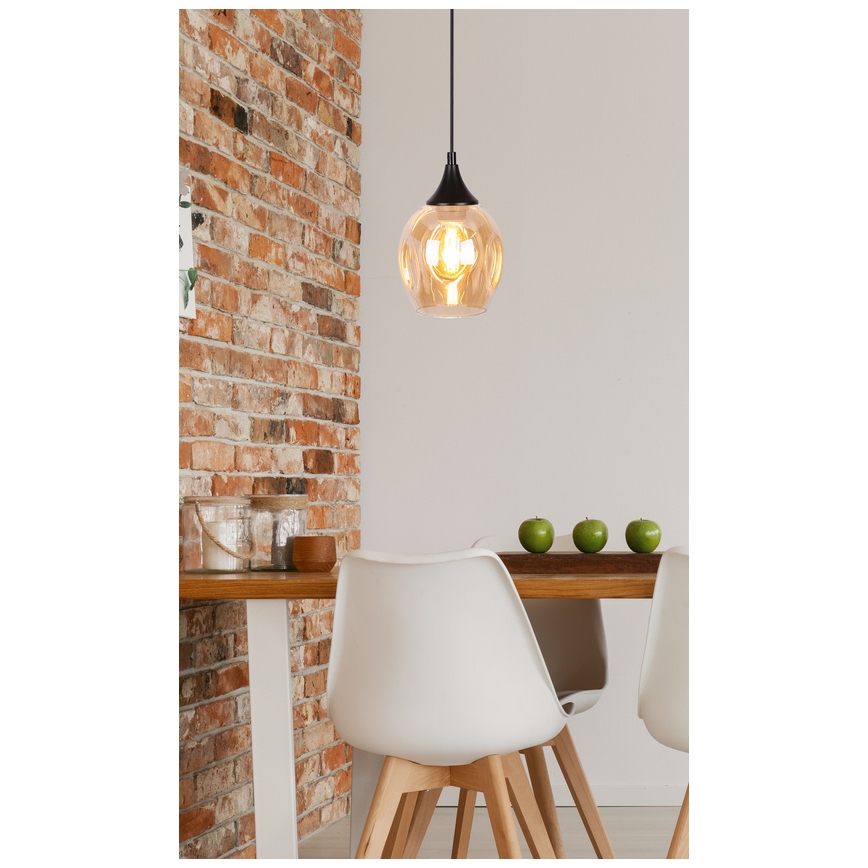 Luster na lanku ASPA 1xE27/40W/230V čierna