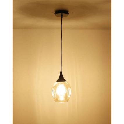 Luster na lanku ASPA 1xE27/40W/230V čierna