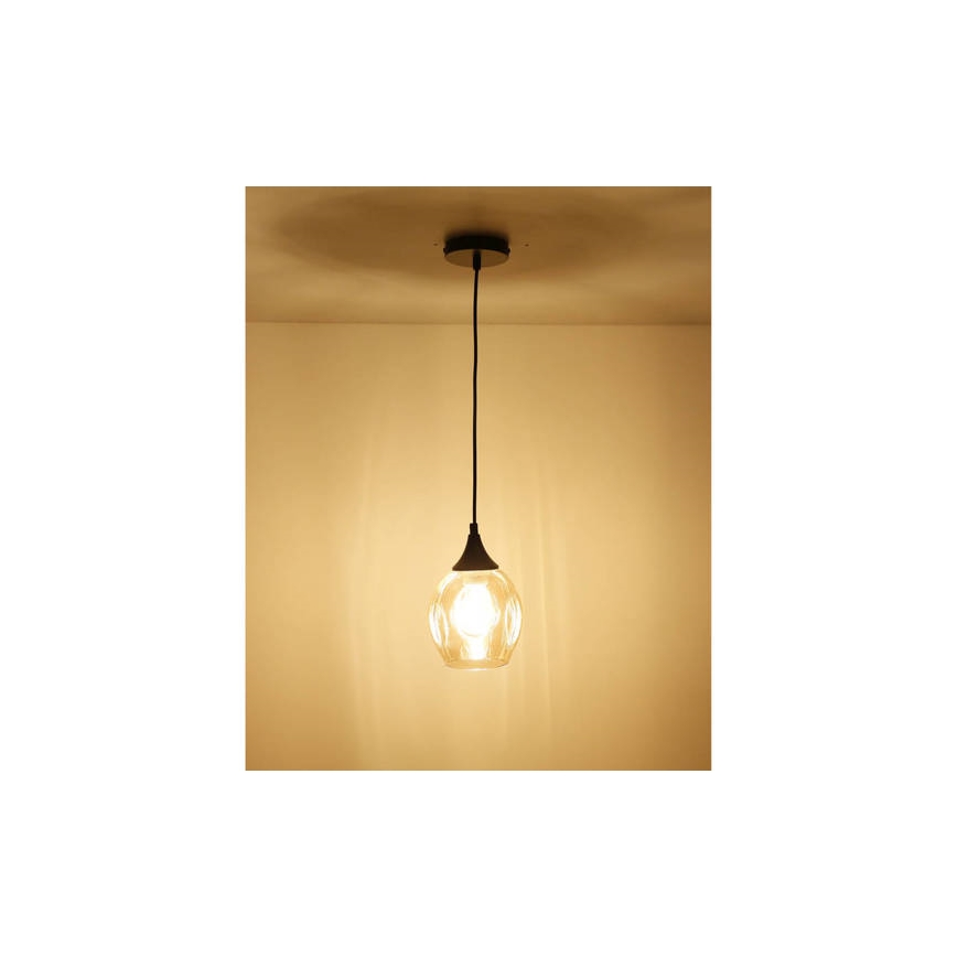Luster na lanku ASPA 1xE27/40W/230V čierna