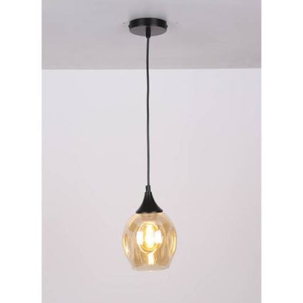 Luster na lanku ASPA 1xE27/40W/230V čierna
