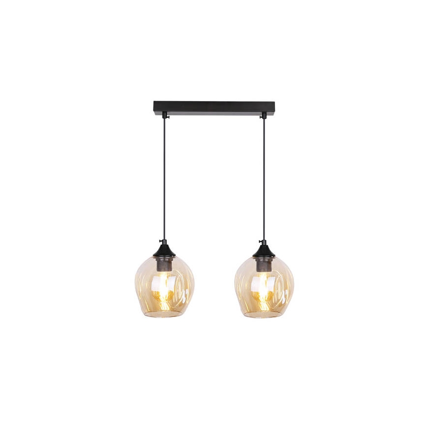 Luster na lanku ASPA 2xE27/40W/230V čierna