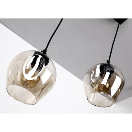 Luster na lanku ASPA 2xE27/40W/230V čierna