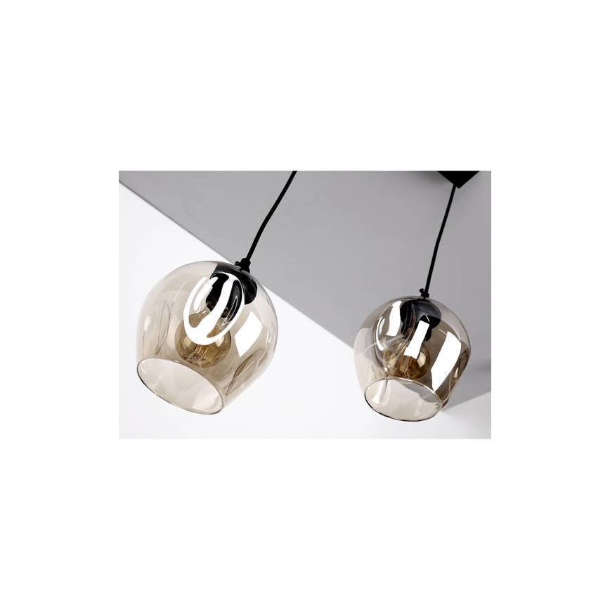 Luster na lanku ASPA 2xE27/40W/230V čierna
