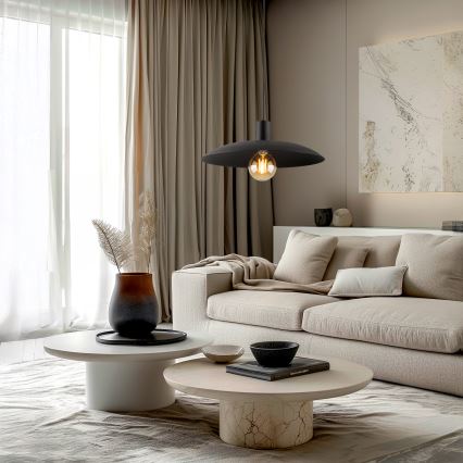 Luster na lanku ASTRA 1xE27/15W/230V pr. 41 cm čierna