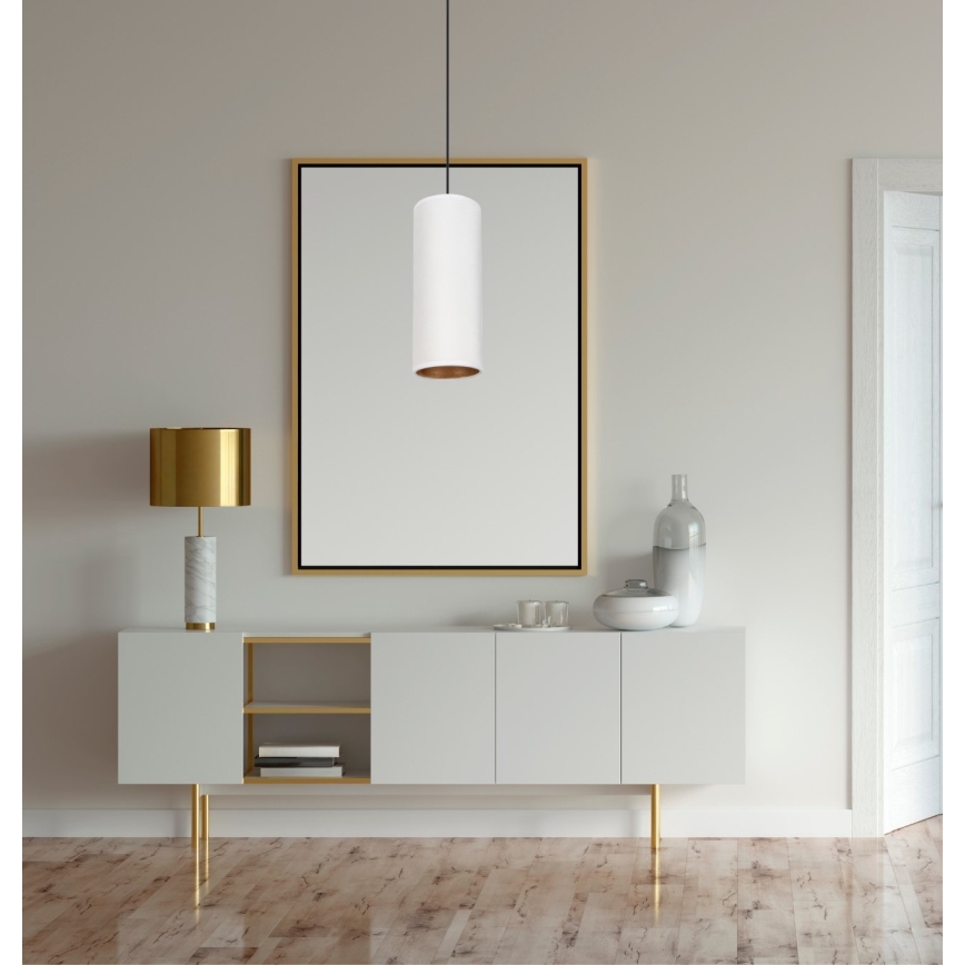 Luster na lanku AVALO 1xE27/60W/230V biela/medená