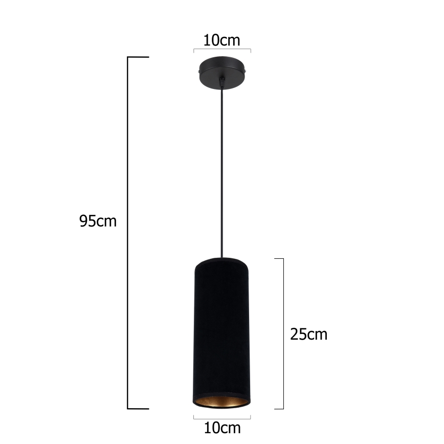 Luster na lanku AVALO 1xE27/60W/230V čierna