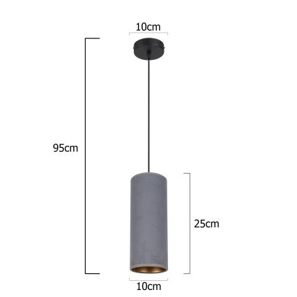 Luster na lanku AVALO 1xE27/60W/230V šedá
