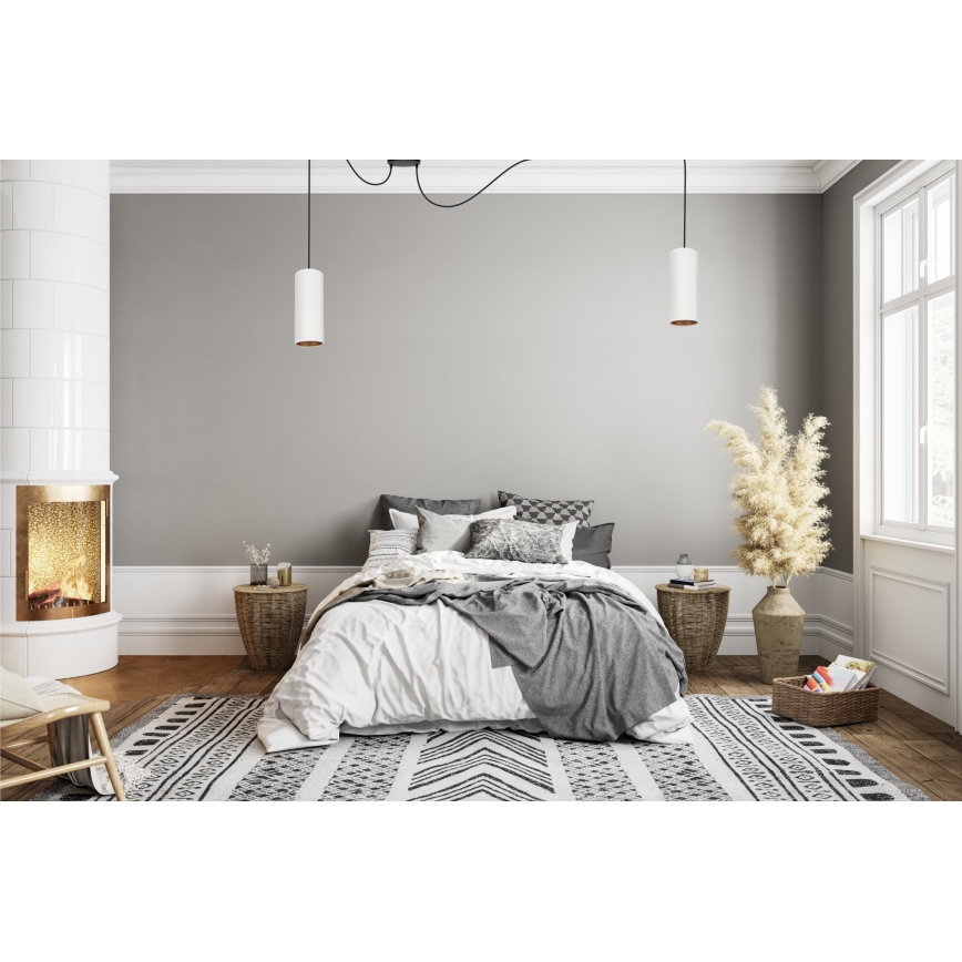Luster na lanku AVALO 2xE27/60W/230V pavúk biela/medená
