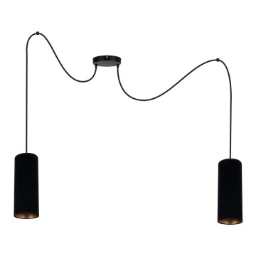 Luster na lanku AVALO 2xE27/60W/230V pavúk čierna