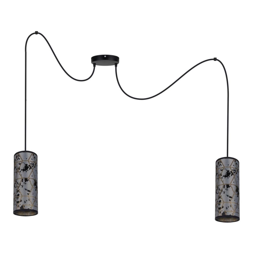 Luster na lanku AVALO 2xE27/60W/230V pavúk šedá/čierna