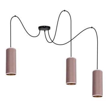 Luster na lanku AVALO 3xE27/60W/230V pavúk ružová/medená