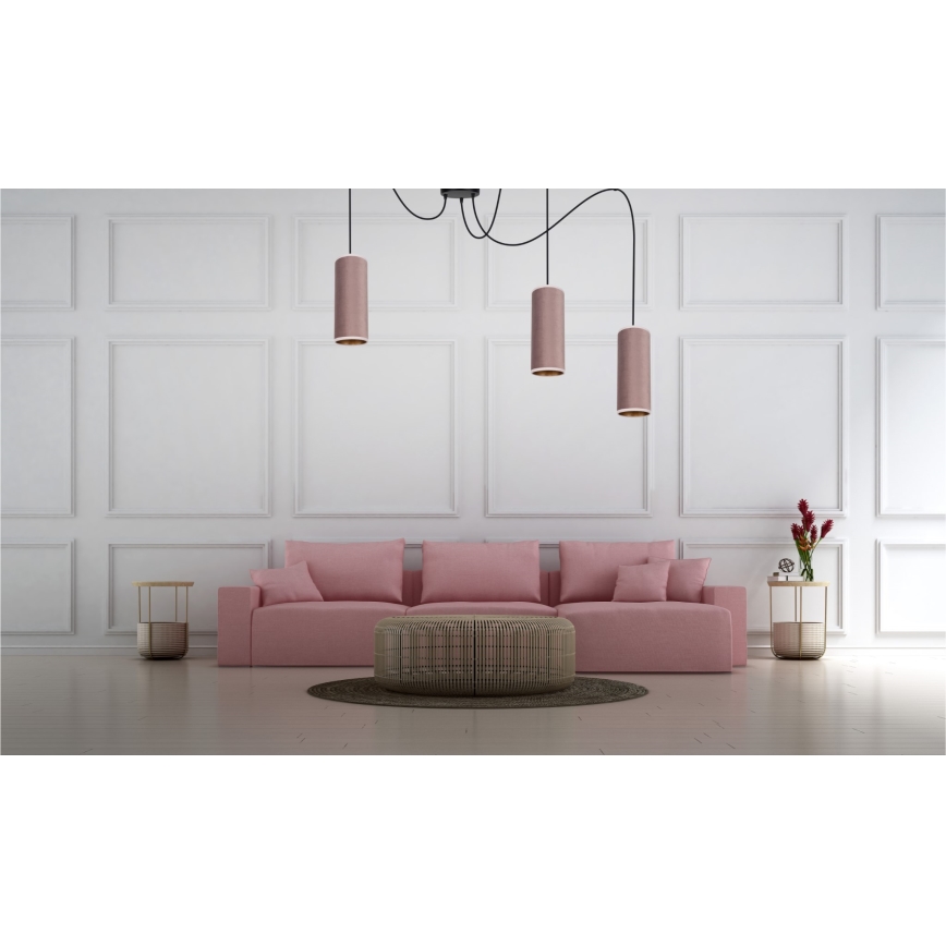 Luster na lanku AVALO 3xE27/60W/230V pavúk ružová/medená