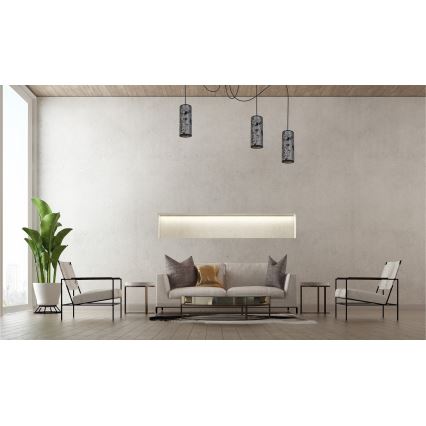 Luster na lanku AVALO 3xE27/60W/230V pavúk šedá/čierna