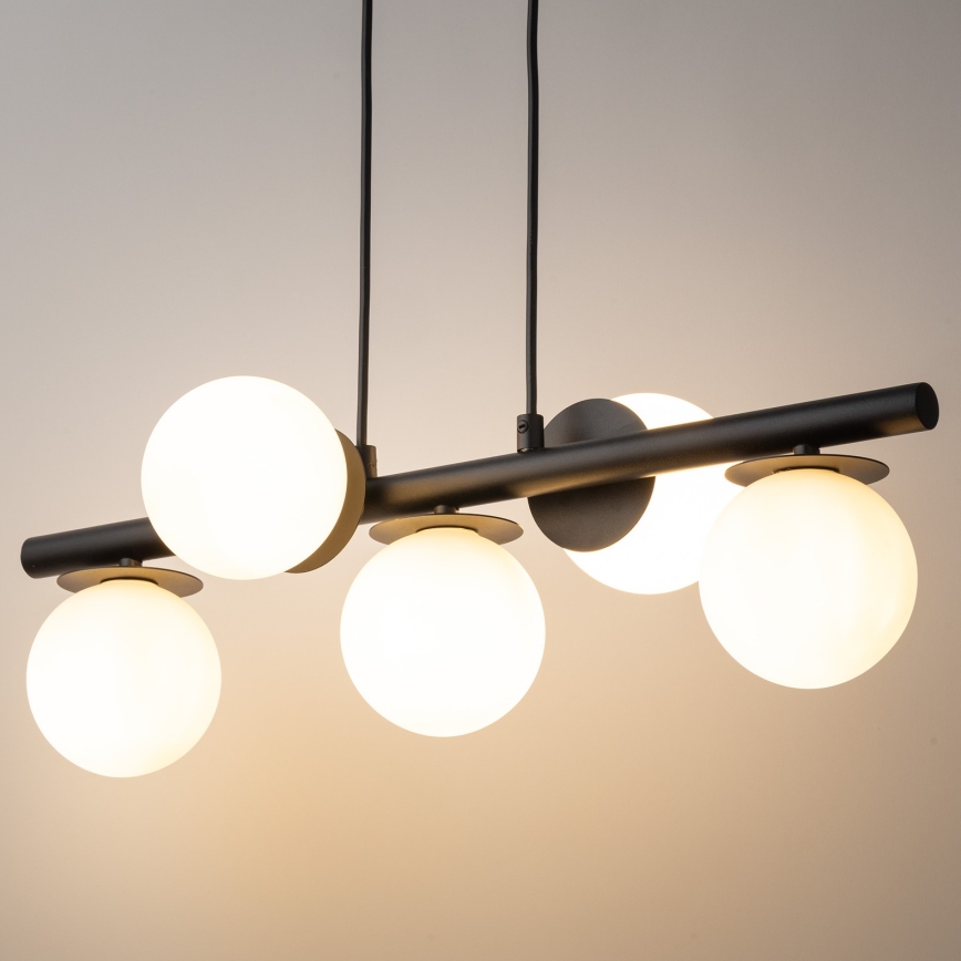 Luster na lanku AVOLA 5xG9/12W/230V čierna