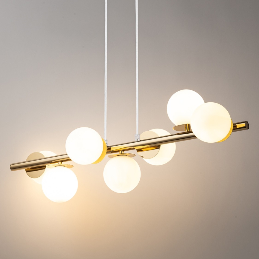 Luster na lanku AVOLA 7xG9/12W/230V zlatá