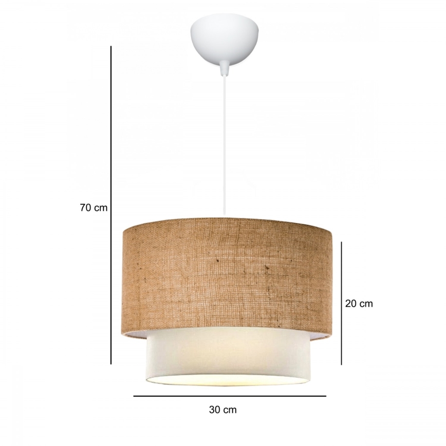 Luster na lanku AYD 1xE27/15W/230V béžová/biela+