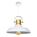 Luster na lanku AYD 1xE27/40W/230V biela+/zlatá