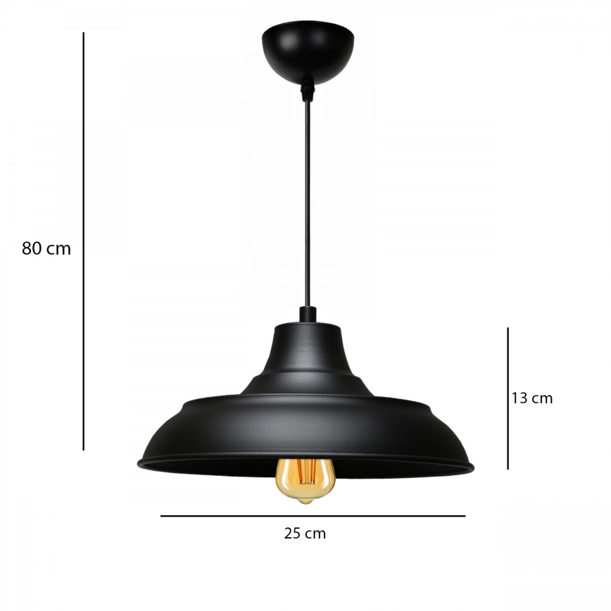 Luster na lanku AYD 1xE27/40W/230V čierna
