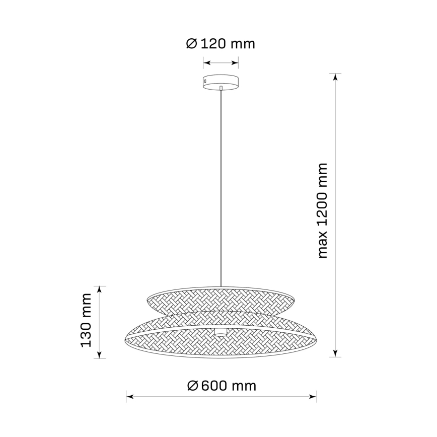 Luster na lanku BALI 1xE27/20W/230V pr. 60 cm bambus