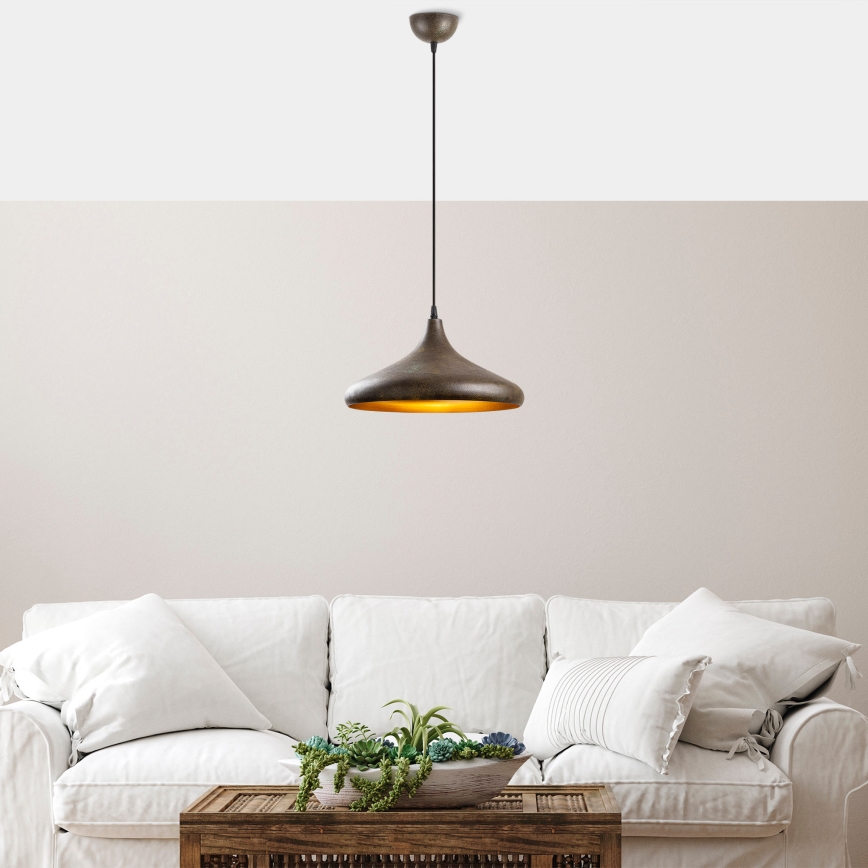 Luster na lanku BAREK 1xE27/40W/230V šedá