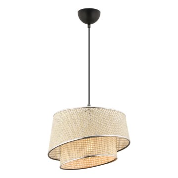 Luster na lanku BARETTE 1xE27/60W/230V krémová/lesklý chrom