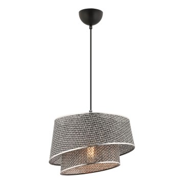 Luster na lanku BARETTE 1xE27/60W/230V šedá/lesklý chrom