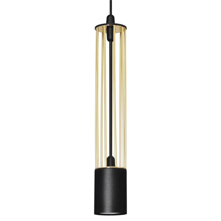 Luster na lanku BARS 1xGU10/20W/230V zlatá/čierna