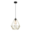 Luster na lanku BASKET 1xE27/60W/230V pr. 35 cm zlatá