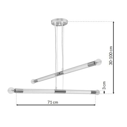 Luster na lanku BASTONE WHITE 4xE14/40W/230V