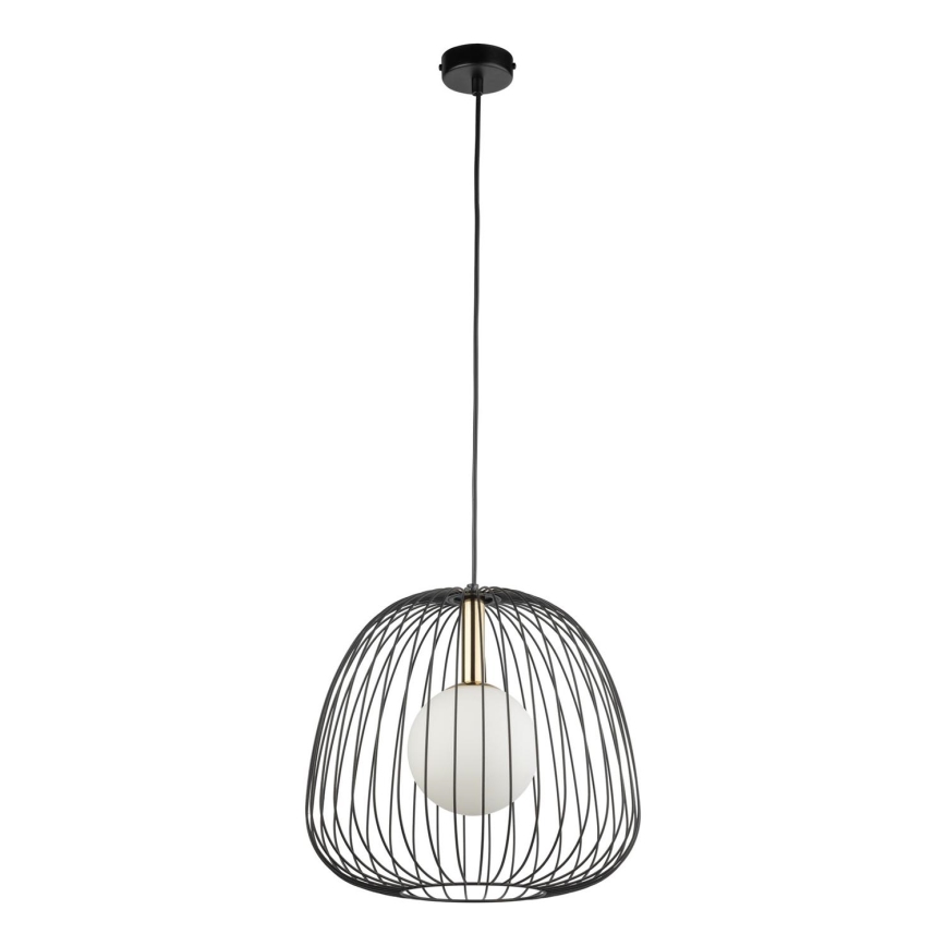 Luster na lanku BELL 1xG9/12W/230V pr. 33 cm čierna/zlatá