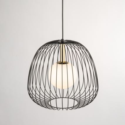 Luster na lanku BELL 1xG9/12W/230V pr. 33 cm čierna/zlatá