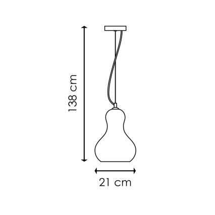 Luster na lanku BELLO 1xE27/40W/230V pr. 21 cm chróm