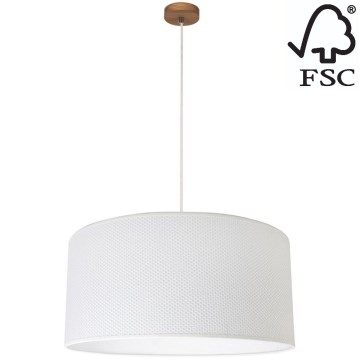 Luster na lanku BENITA 1xE27/40W/230V biela/dub – FSC certifikované