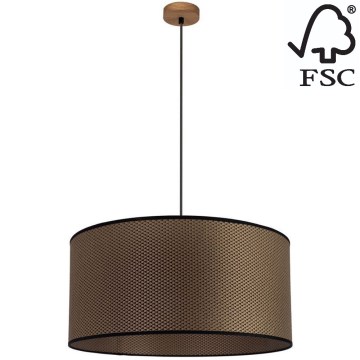 Luster na lanku BENITA 1xE27/40W/230V hnedá/dub – FSC certifikované