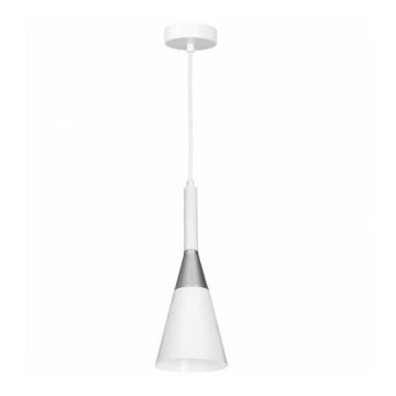 Luster na lanku BENITO 1xE27/60W/230V biela/lesklý chróm