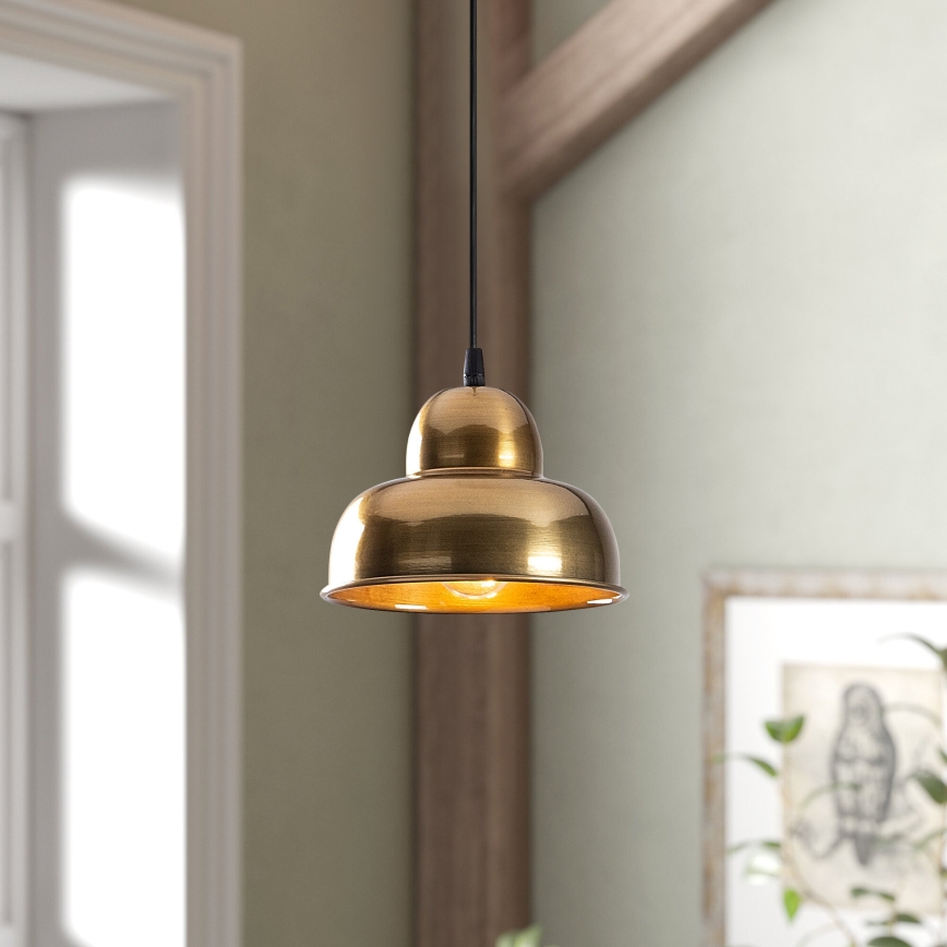 Luster na lanku BERCESTE 1xE27/40W/230V zlatá