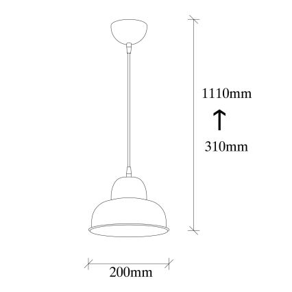 Luster na lanku BERCESTE 1xE27/40W/230V zlatá