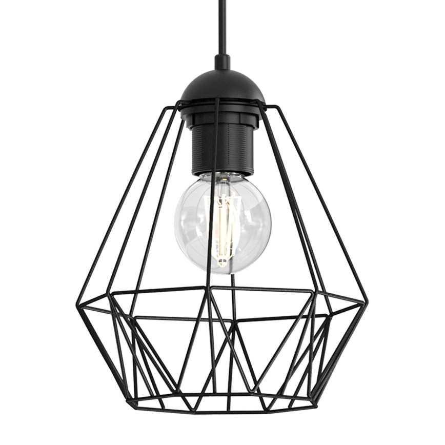 Luster na lanku BERGEN 1xE27/60W/230V čierna