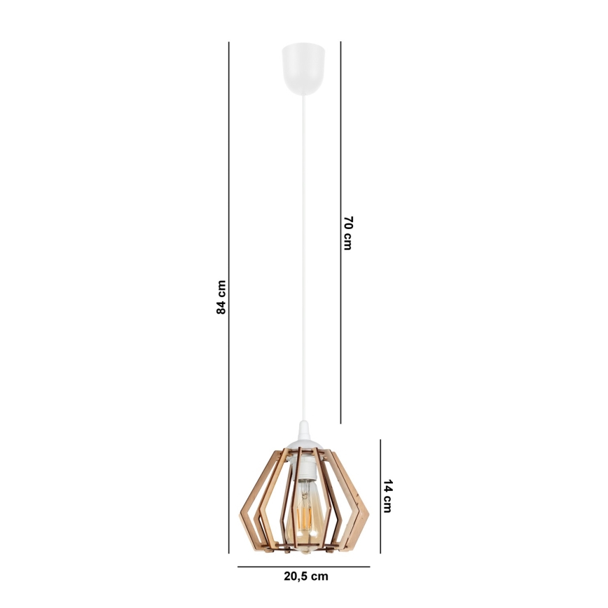 Luster na lanku BERGO 1xE27/60W/230V biela