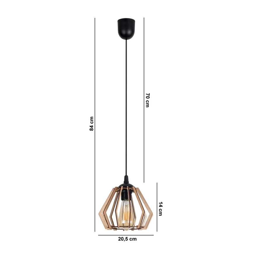Luster na lanku BERGO 1xE27/60W/230V čierna