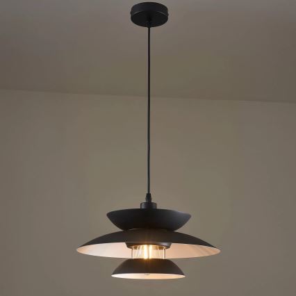 Luster na lanku BERIT 1xE27/20W/230V čierna