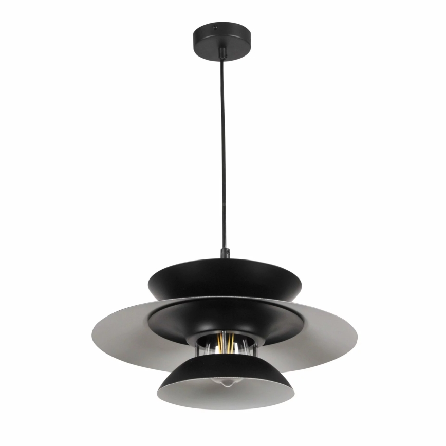 Luster na lanku BERIT 1xE27/20W/230V čierna
