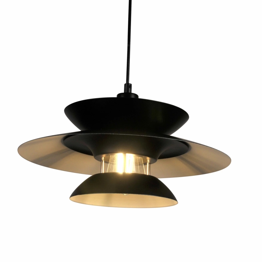 Luster na lanku BERIT 1xE27/20W/230V čierna
