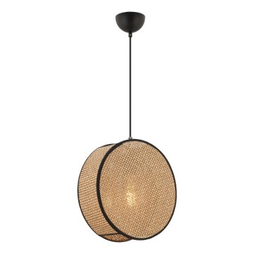 Luster na lanku BIG DRUM 1xE27/60W/230V hnedá/čierna