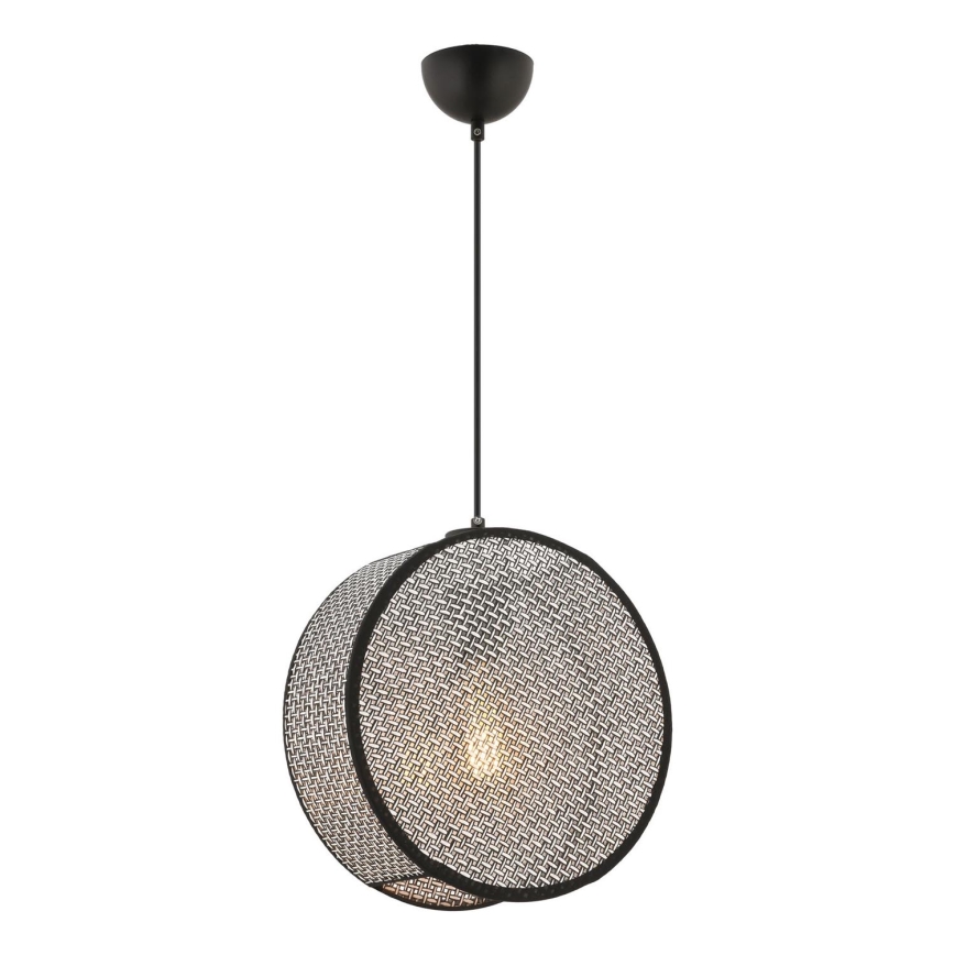Luster na lanku BIG DRUM 1xE27/60W/230V sivá/čierna