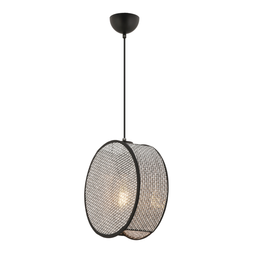 Luster na lanku BIG DRUM 1xE27/60W/230V sivá/čierna