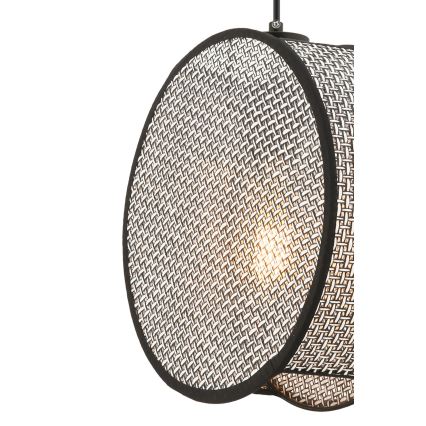 Luster na lanku BIG DRUM 1xE27/60W/230V sivá/čierna