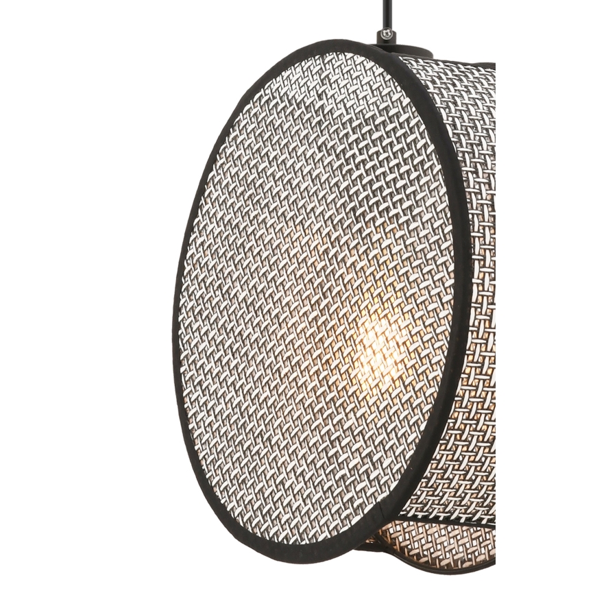 Luster na lanku BIG DRUM 1xE27/60W/230V sivá/čierna