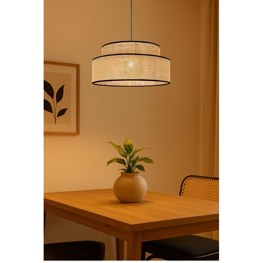 Luster na lanku BOHO 1xE27/60W/230V béžová