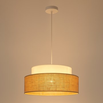 Luster na lanku BOHO 1xE27/60W/230V biela/béžová